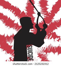 Suicide vector illustration design suitable for crime scene murder illustration crime scene police investigation