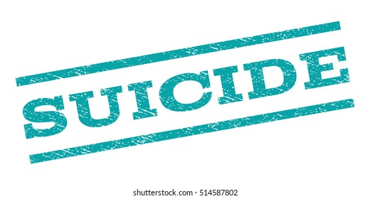 Suicide watermark stamp. Text tag between parallel lines with grunge design style. Rubber seal stamp with dust texture. Vector color ink imprint on a white background.