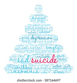 Suicide word cloud on a white background.  