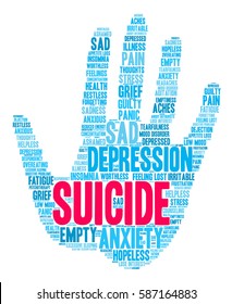 Suicide word cloud on a white background.  