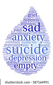 Suicide word cloud on a white background.  