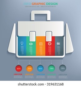 Suit bag info graphic design,clean vector