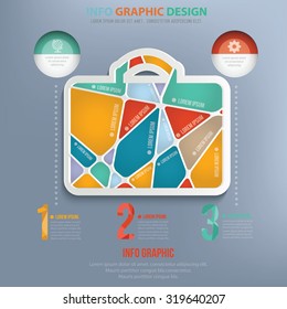 Suit bag info graphic design,clean vector