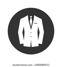 Suit black icon vector. Illustrator on white background. Flat symbol wedding