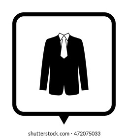 suit - black vector icon;  message bubble