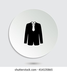 suit - black vector icon  with shadow