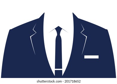 Suit - blue business suit for men - vector template