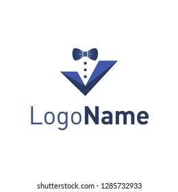 suit bow clothes blue logo