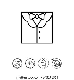 Suit with bow tie