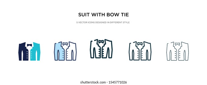 suit with bow tie icon in different style vector illustration. two colored and black suit with bow tie vector icons designed in filled, outline, line and stroke style can be used for web, mobile, ui