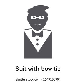 Suit with bow tie icon vector isolated on white background for your web and mobile app design, Suit with bow tie logo concept