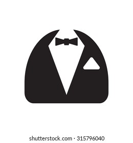 Suit and bow tie  icon vector illustration eps10 on white background