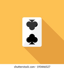 Suit (cards) icon. Flat design style modern vector illustration. Isolated on stylish color background. Flat long shadow icon. Elements in flat design.
