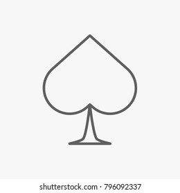 Suit of cards outline icon on white backround