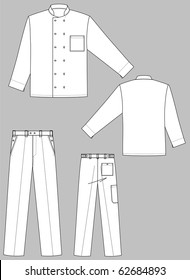 The suit for the cook consists of a jacket and trousers