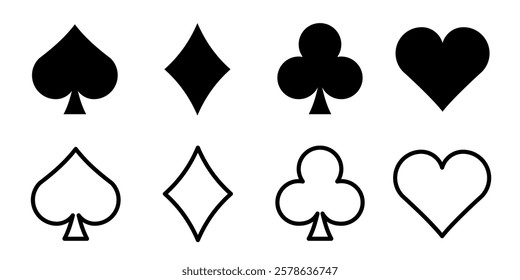 Suit deck icon. deck card icons