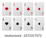 Suit deck of playing cards. Casino concept. Poker cards. Gambling Vector illustration.