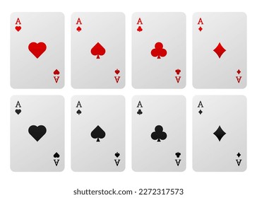 Suit deck of playing cards. Casino concept. Poker cards. Gambling Vector illustration.