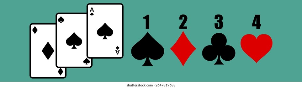 deck de naipe de cartas de jogar. ouros ouros de ouros clube espadas símbolo. vetor transparente ilustração.