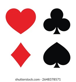 deck de naipe de cartas de jogar. ouros ouros clubes espadas símbolo. png transparente e ilustração vetorial. Arquivo eps de ilustração vetorial.