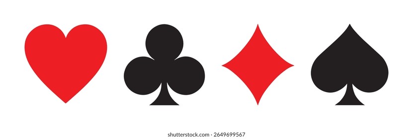 deck de naipe de cartas de jogar ícones vetor. ouros ouros clubes espadas símbolo.