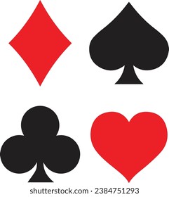 A Suit deck of playing cards isolated on a white background