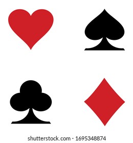 Suit deck of playing cards on white background. Vector illustration.