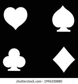 Suit deck of playing cards on white background. Vector illustration.	