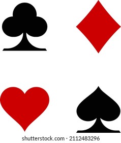 Suit deck of playing cards on white background. Vector illustration.
