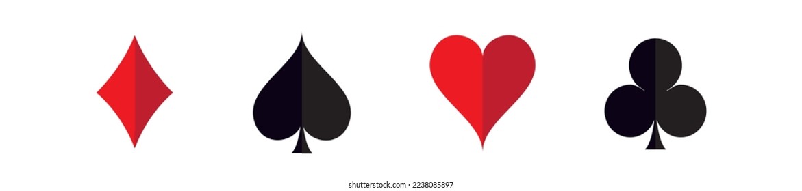 Suit deck of playing cards on white background. Vector illustration.