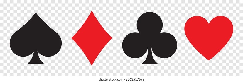 Suit deck of playing cards on white background. Vector illustration 10 eps.