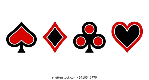 Suit deck of playing cards on white background. Vector illustration.