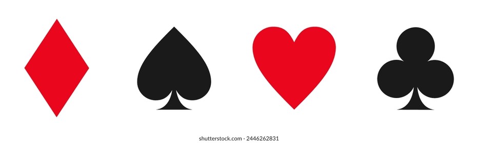 Suit deck of playing cards on white background