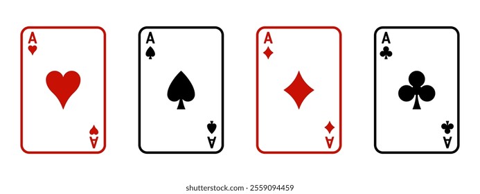 Suit deck of playing cards on white background. Vector illustration.	
