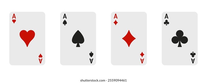 Suit deck of playing cards on white background. Vector illustration.	
