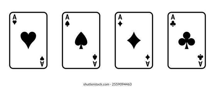 Suit deck of playing cards on white background. Vector illustration.	
