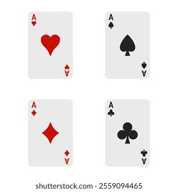 Suit deck of playing cards on white background. Vector illustration.	
