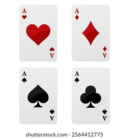 Suit deck of playing cards on white background. Vector illustration.