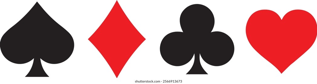 Suit deck of playing cards on white background. Vector illustration, eps.