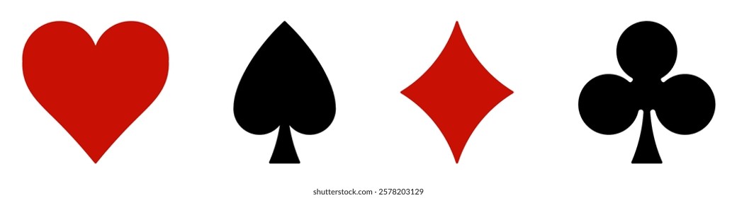 Suit deck of playing cards on white background. Vector illustration