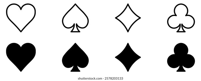 Suit deck of playing cards on white background. Vector illustration