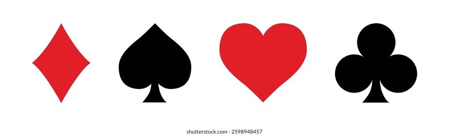 Suit deck of playing cards on white background. Vector illustration.	