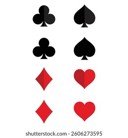 Suit deck of playing cards on white background. Vector illustration.