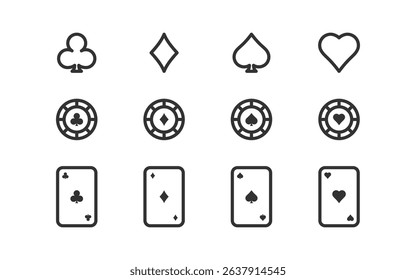 Suit deck of poker card. Casino gambling. Diamond ace and chips. Blackjack game.
