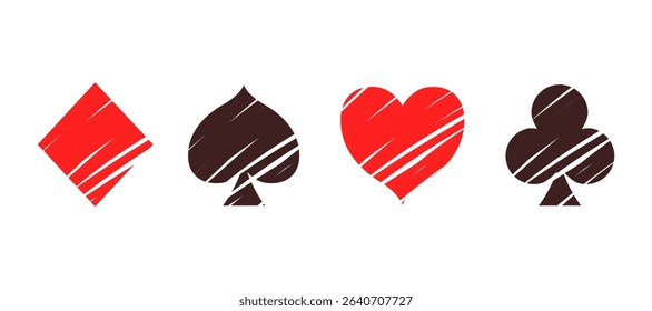 Suit Deck Of Symbol Playing Cards On White Background Vector illustration