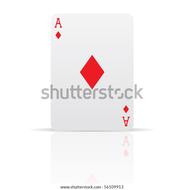 Suit diamonds card\
isolated on white