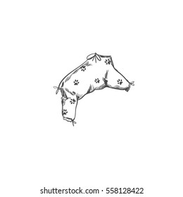 Suit for dogs and cats. Vector hand drawn