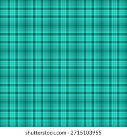 Textura de la tela del traje sin costuras, sutil patrón de tartán a cuadros. Fondo textil a cuadros de Vector peludo en paleta de colores verde azulado y turquesa.
