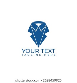 Suit in flat design template logo design