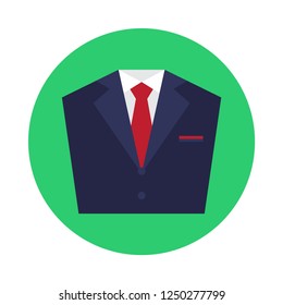 Suit flat icon. You can be used suit icon for several purposes like: websites, UI, UX, print templates, presentation templates, promotional materials, info-graphics, web and mobile phone apps.